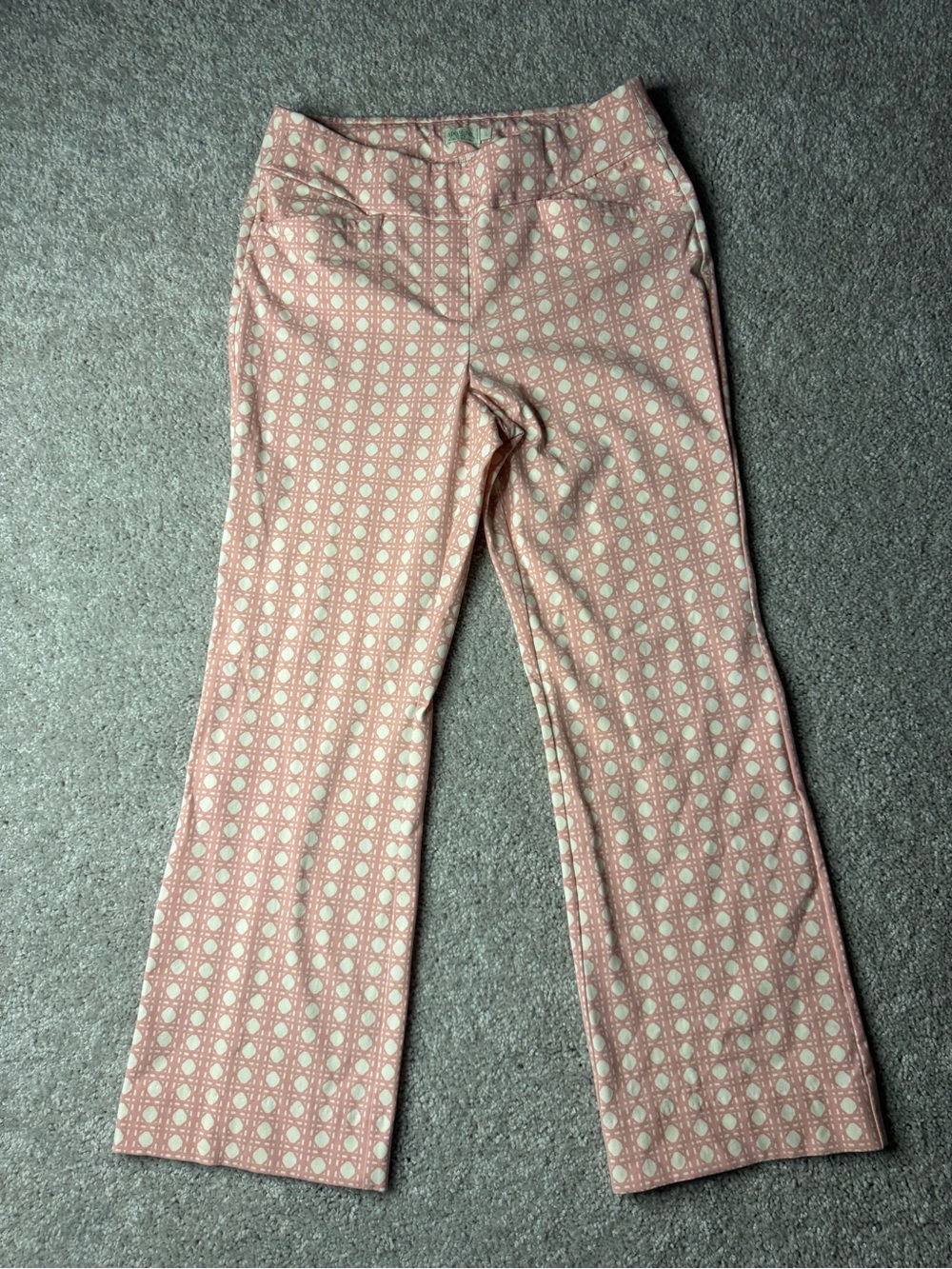 Spartina 449 Pink Cream Geometric Flare Pants